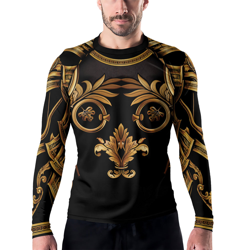 Rashninja Spartan Golden Baroque Men's Long Sleeve Rash Guard