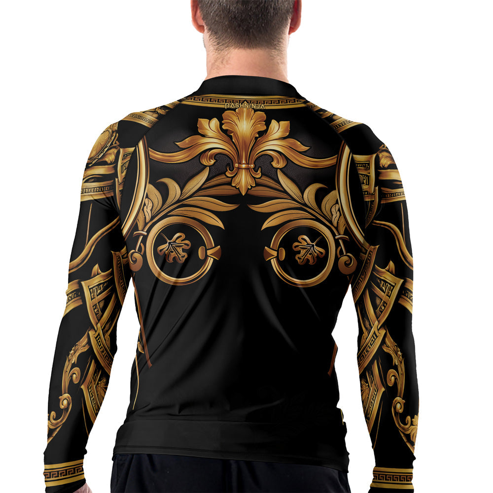 Rashninja Spartan Golden Baroque Men's Long Sleeve Rash Guard