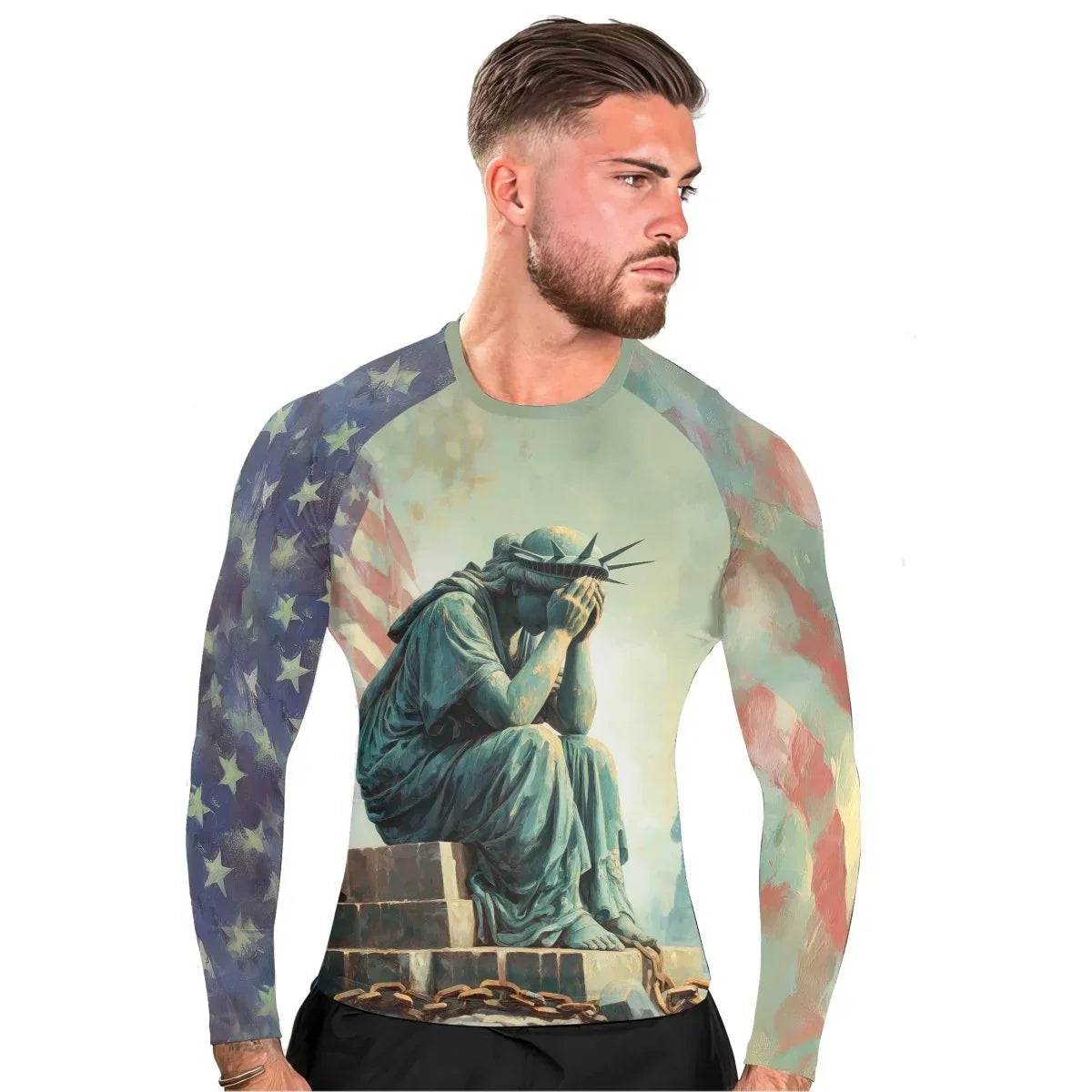 Sadness Liberty Men's Long Sleeve Rash Guard