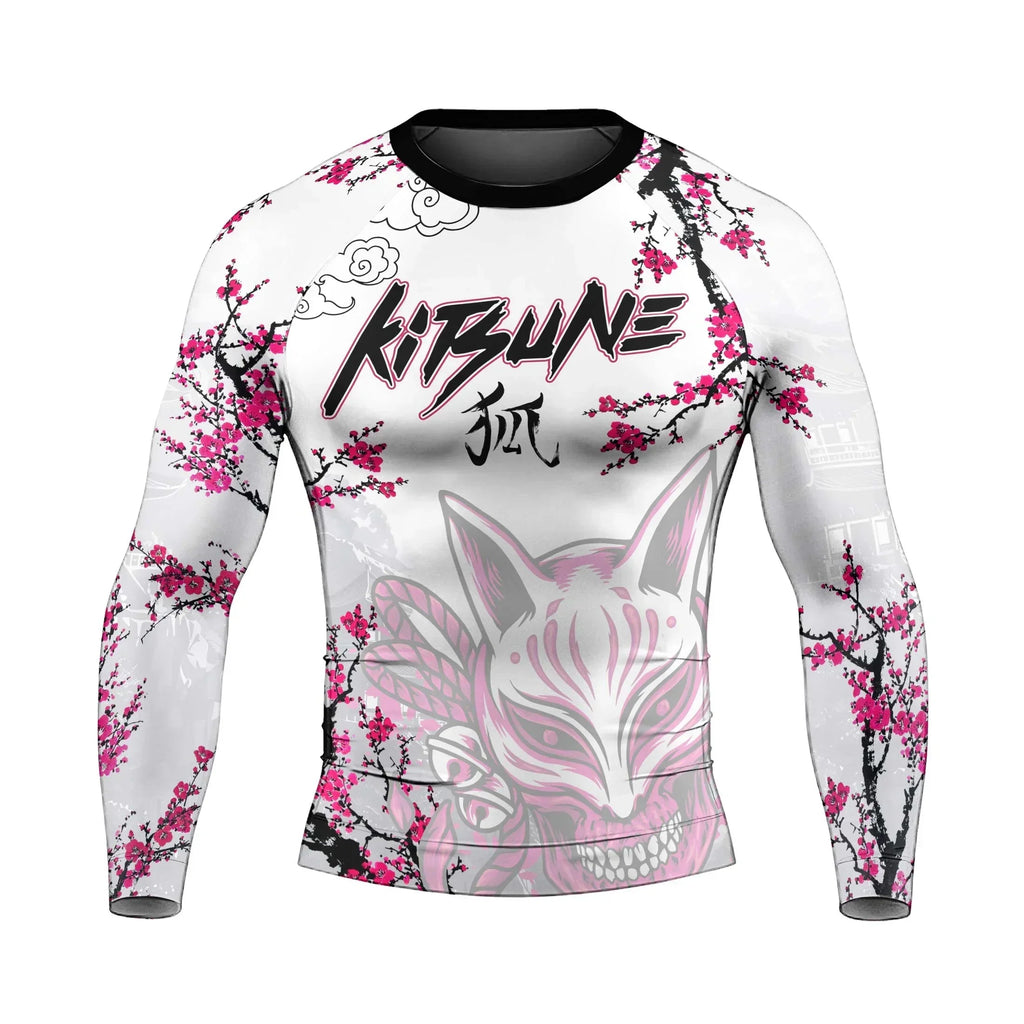 Sakura Fox Spirit Men's Long Sleeve Rash Guard