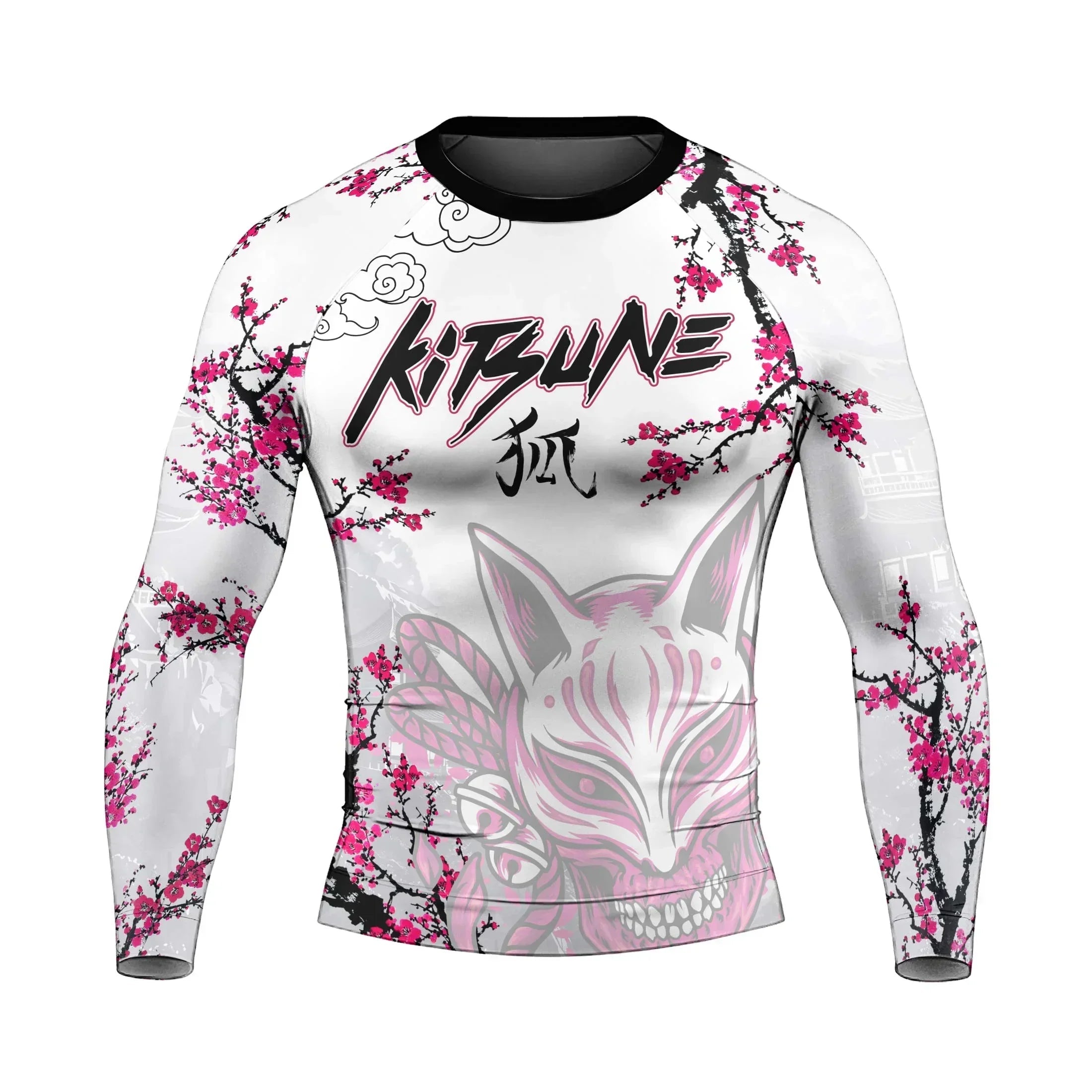 Sakura Fox Spirit Men's Long Sleeve Rash Guard