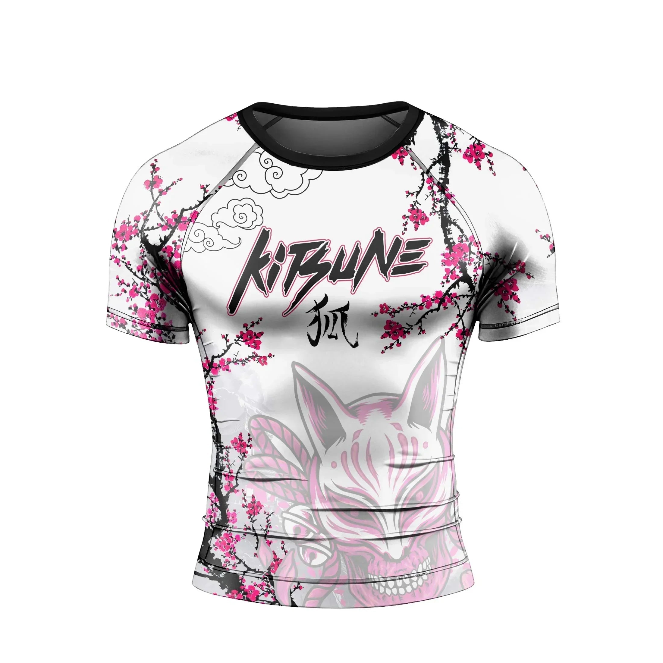 Sakura Fox Spirit Men's Short Sleeve Rash Guard