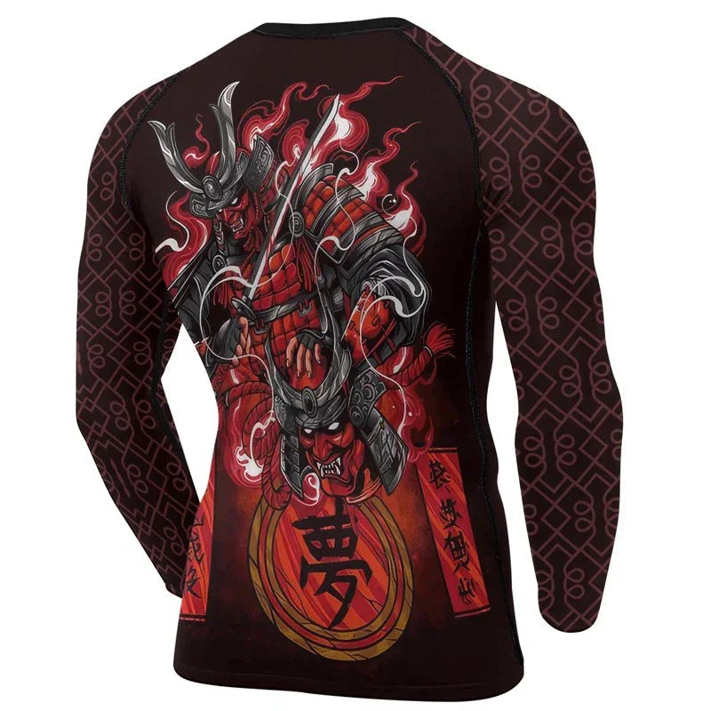 Samurai & Snake Men's Long Sleeve Rash Guard