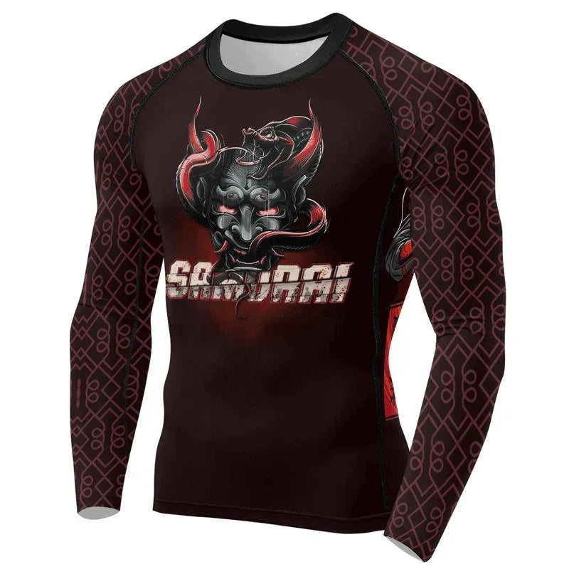 Samurai & Snake Men's Long Sleeve Rash Guard