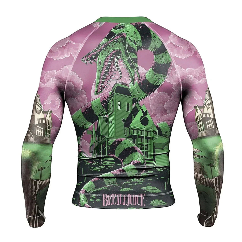 Sandworm Beetlejuice Men's Long Sleeve Rash Guard