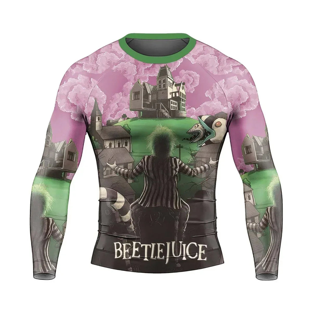 Sandworm Beetlejuice Men's Long Sleeve Rash Guard