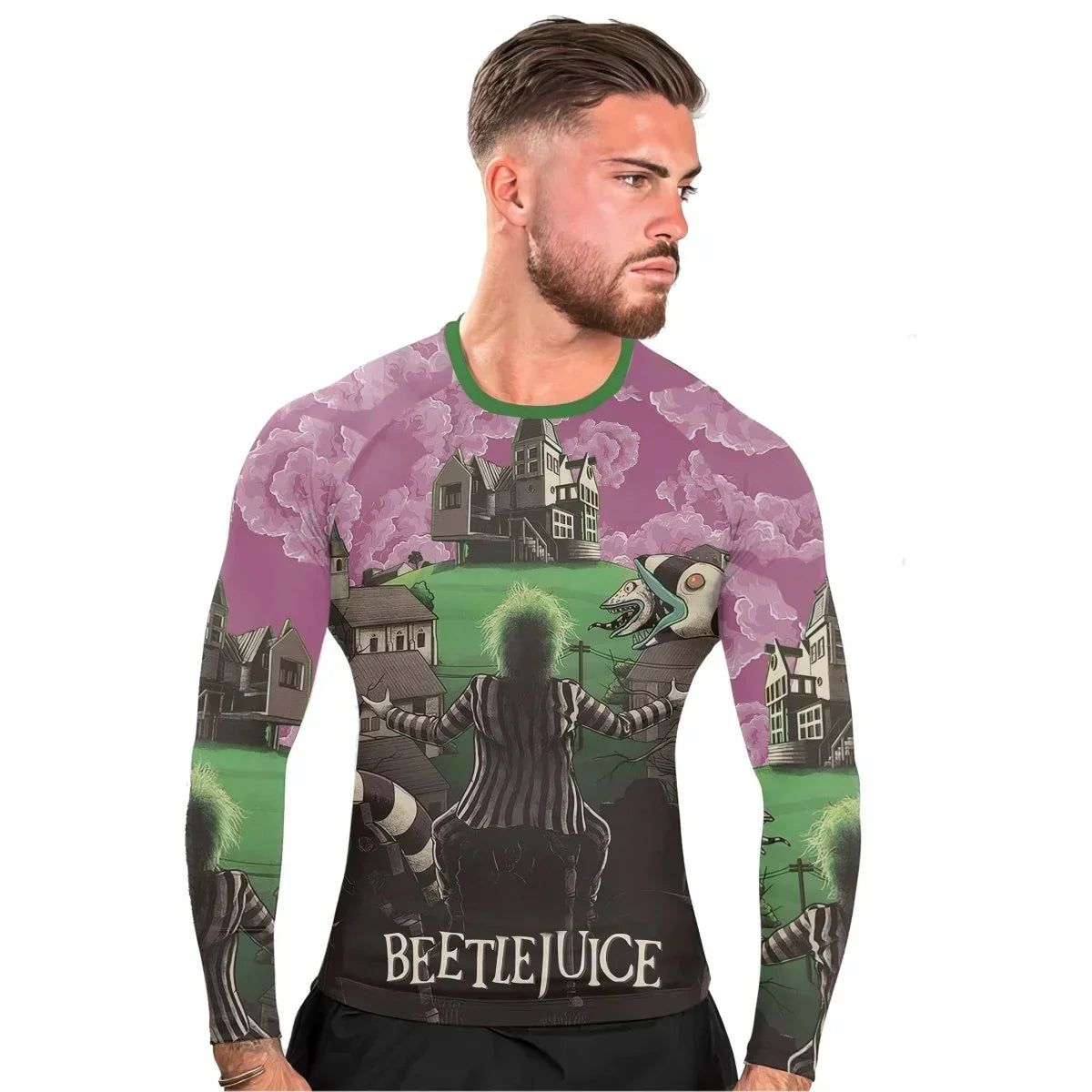 Sandworm Beetlejuice Men's Long Sleeve Rash Guard