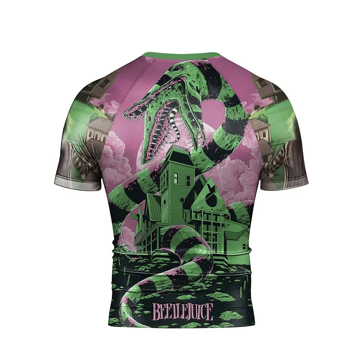 Sandworm Beetlejuice Men's Short Sleeve Rash Guard