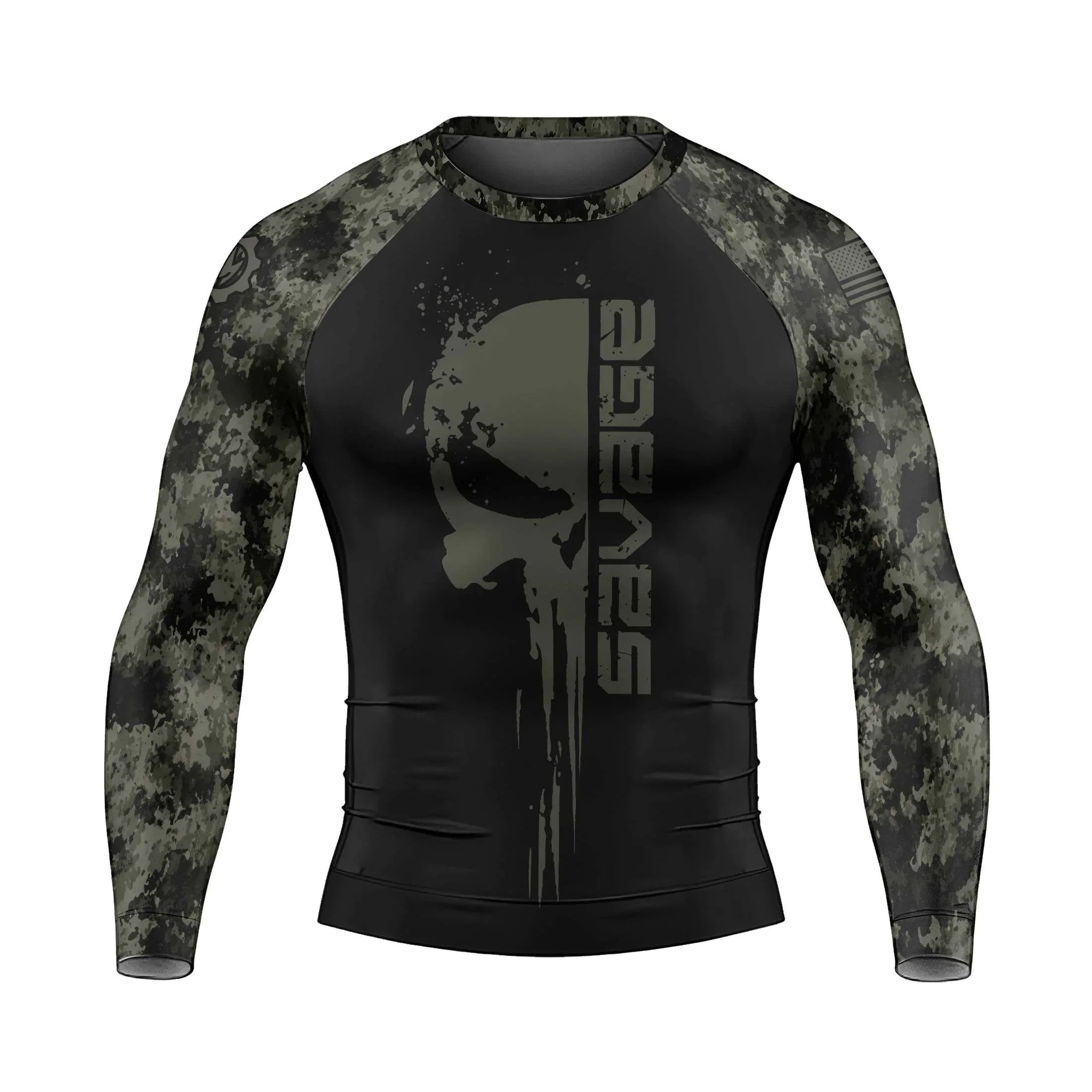 Savage Skull Men's Long Sleeve Rash Guard
