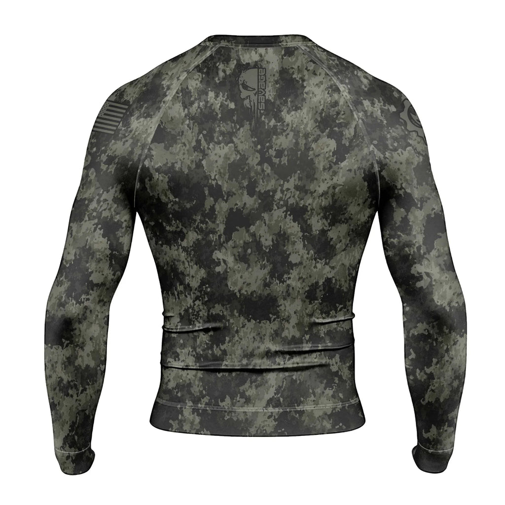 Savage Skull Men's Long Sleeve Rash Guard