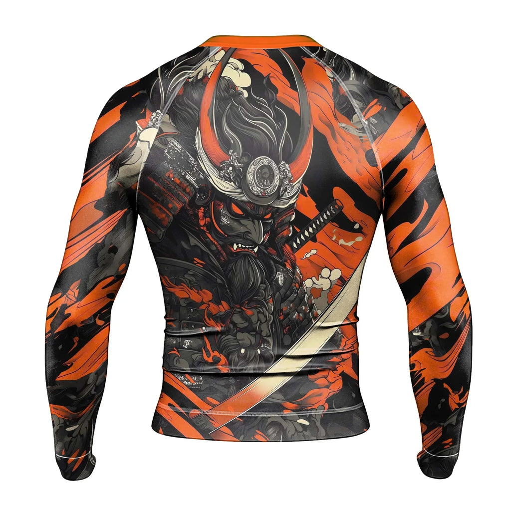 Shadow Oni Flame Men's Long Sleeve Rash Guard