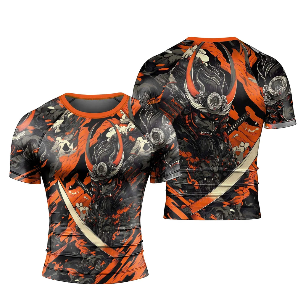 Shadow Oni Flame Men's Short Sleeve Rash Guard