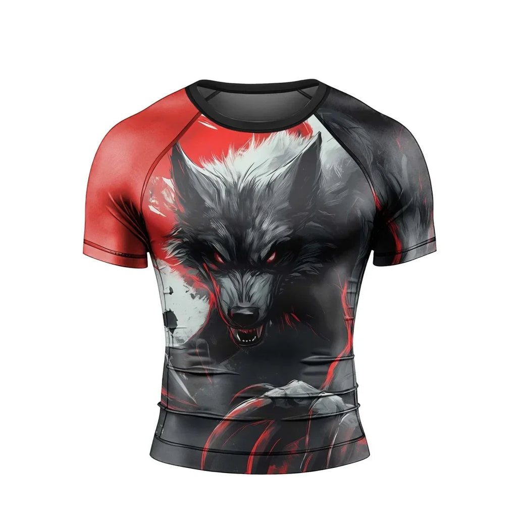 Shadow Wolf Men's Short Sleeve Rash Guard