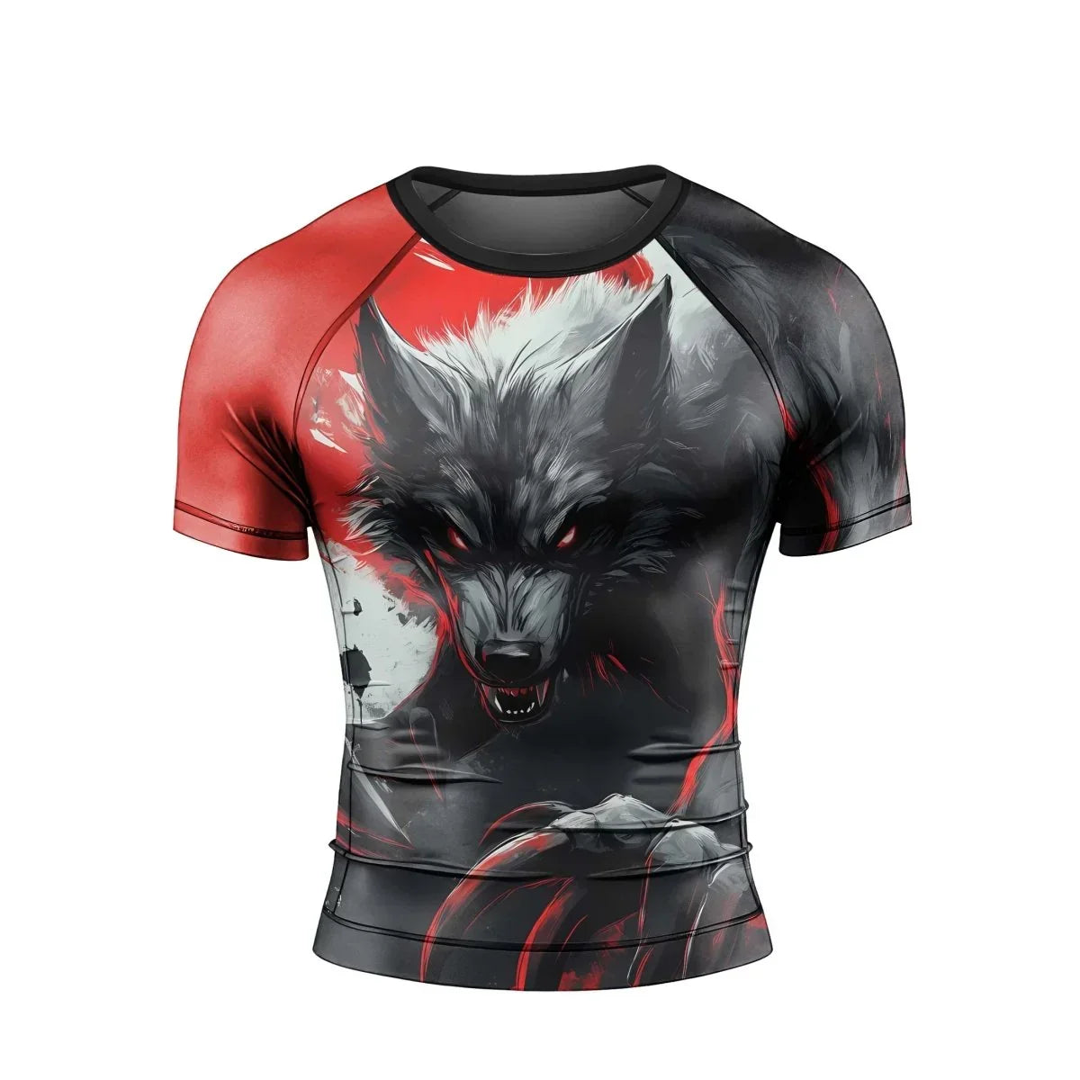 Shadow Wolf Men's Short Sleeve Rash Guard