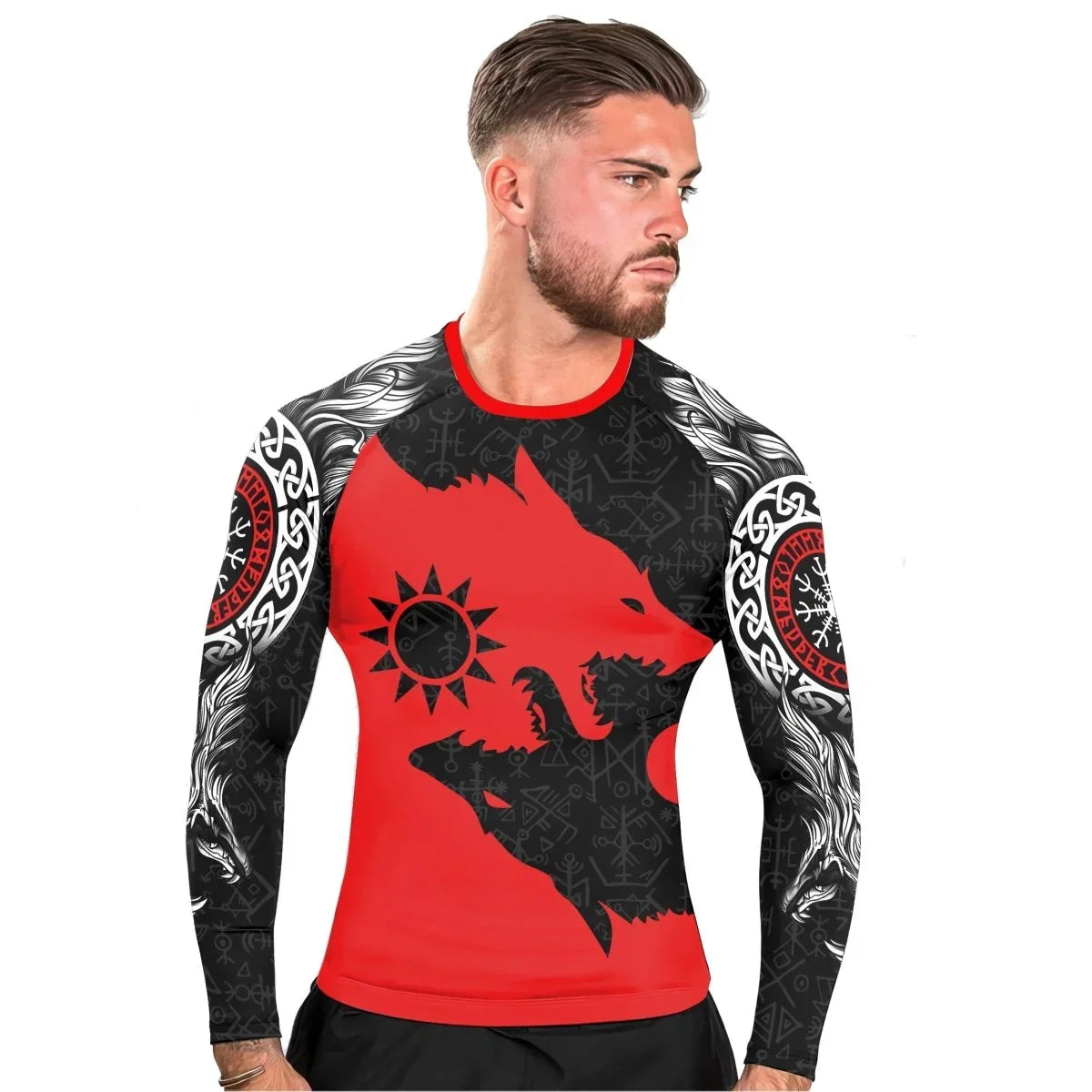 Sköll and Hati Men's Long Sleeve Rash Guard