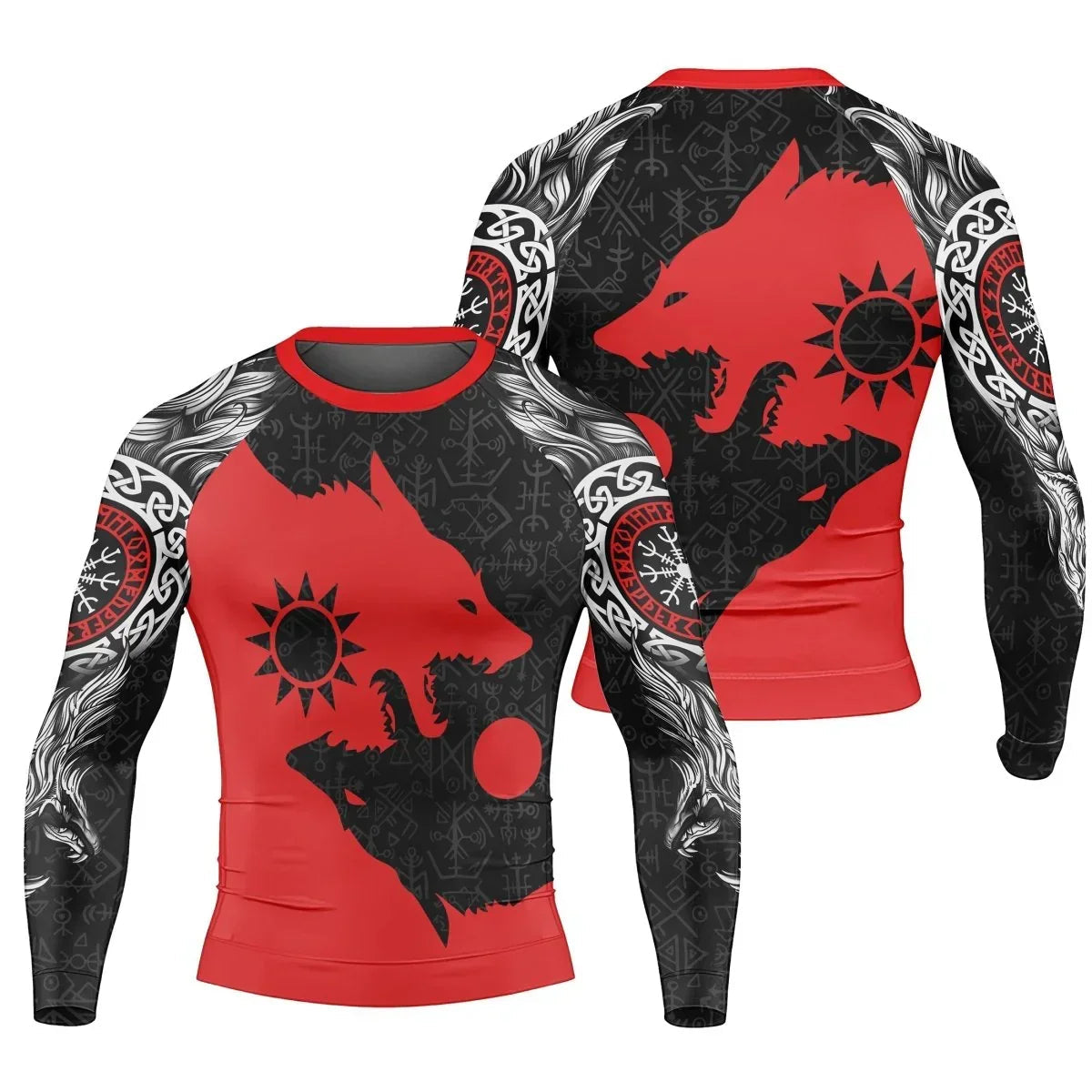 Sköll and Hati Men's Long Sleeve Rash Guard
