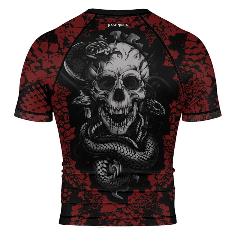 Rashninja Skull and Snake Men's Short Sleeve Rash Guard