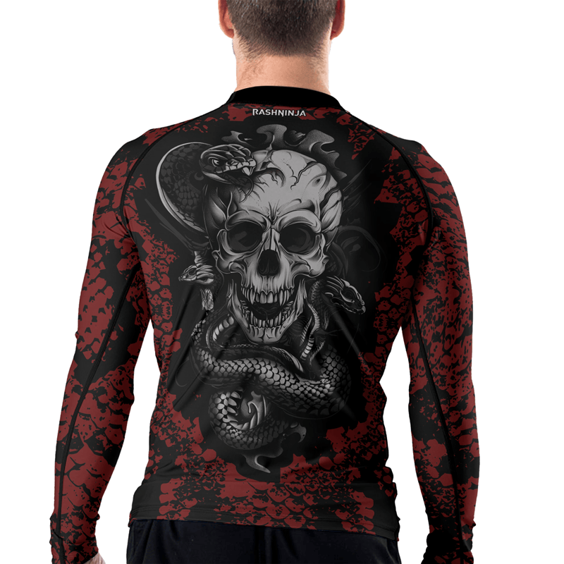 Rashninja Skull and Snake Men's Long Sleeve Rash Guard