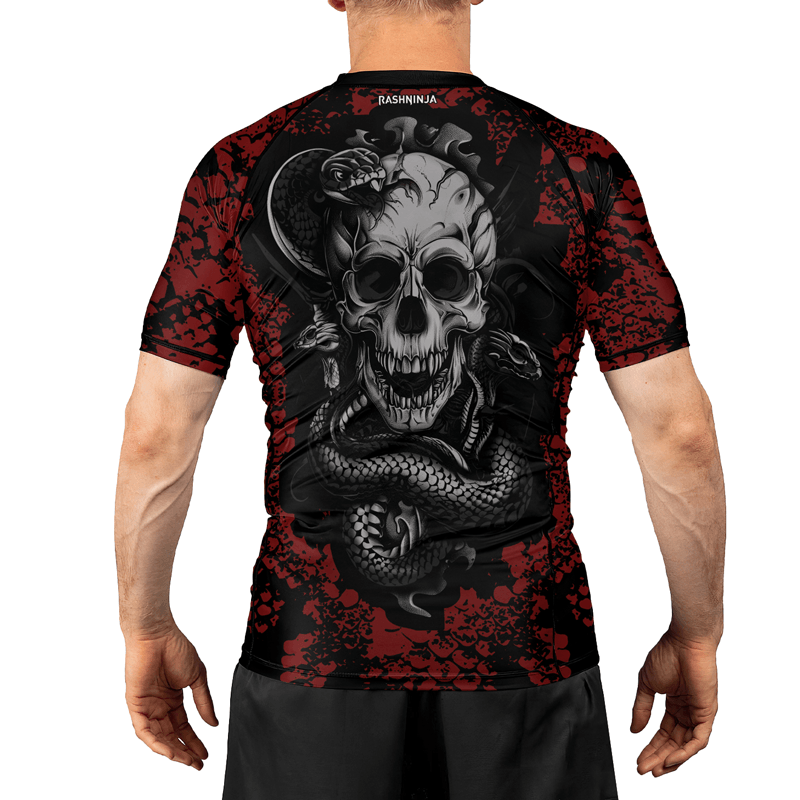 Rashninja Skull and Snake Men's Short Sleeve Rash Guard
