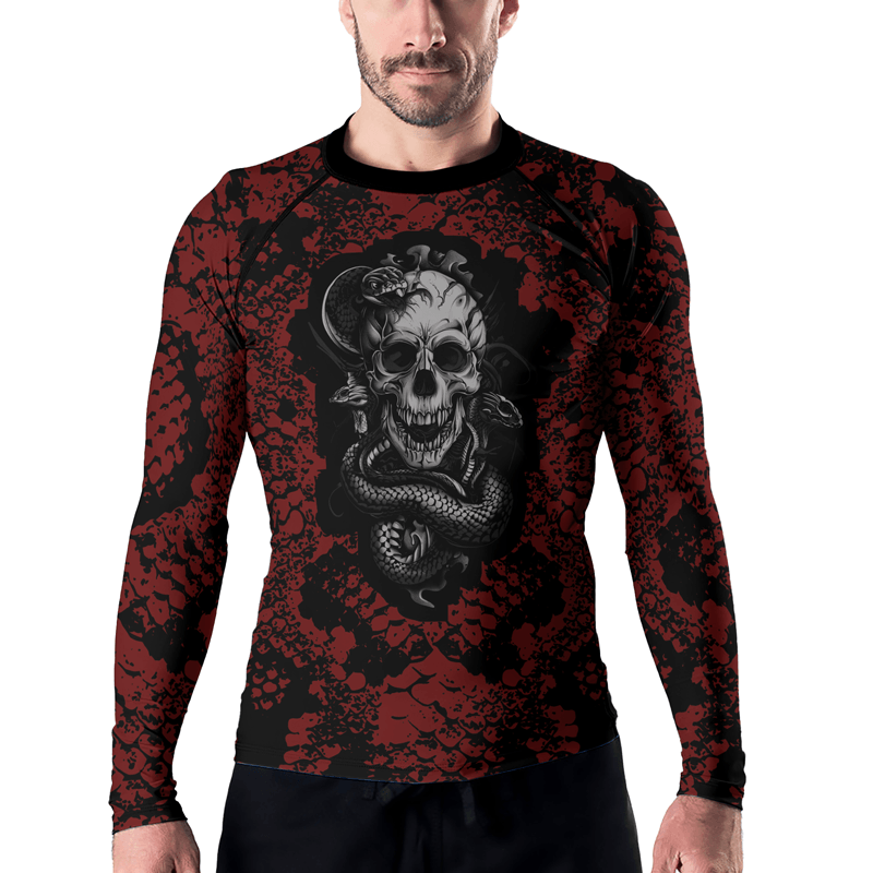 Rashninja Skull and Snake Men's Long Sleeve Rash Guard