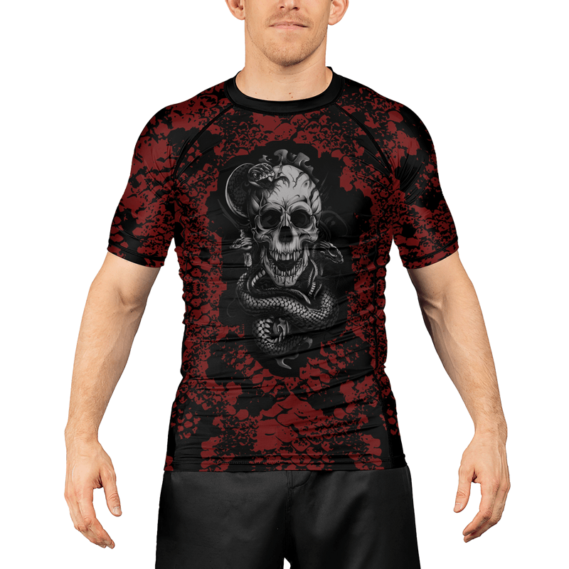 Rashninja Skull and Snake Men's Short Sleeve Rash Guard