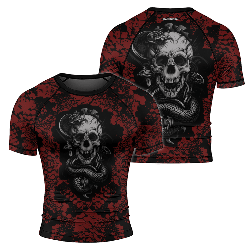 Rashninja Skull and Snake Men's Short Sleeve Rash Guard
