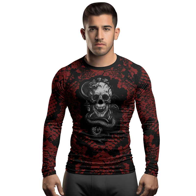 Rashninja Skull and Snake Men's Long Sleeve Rash Guard