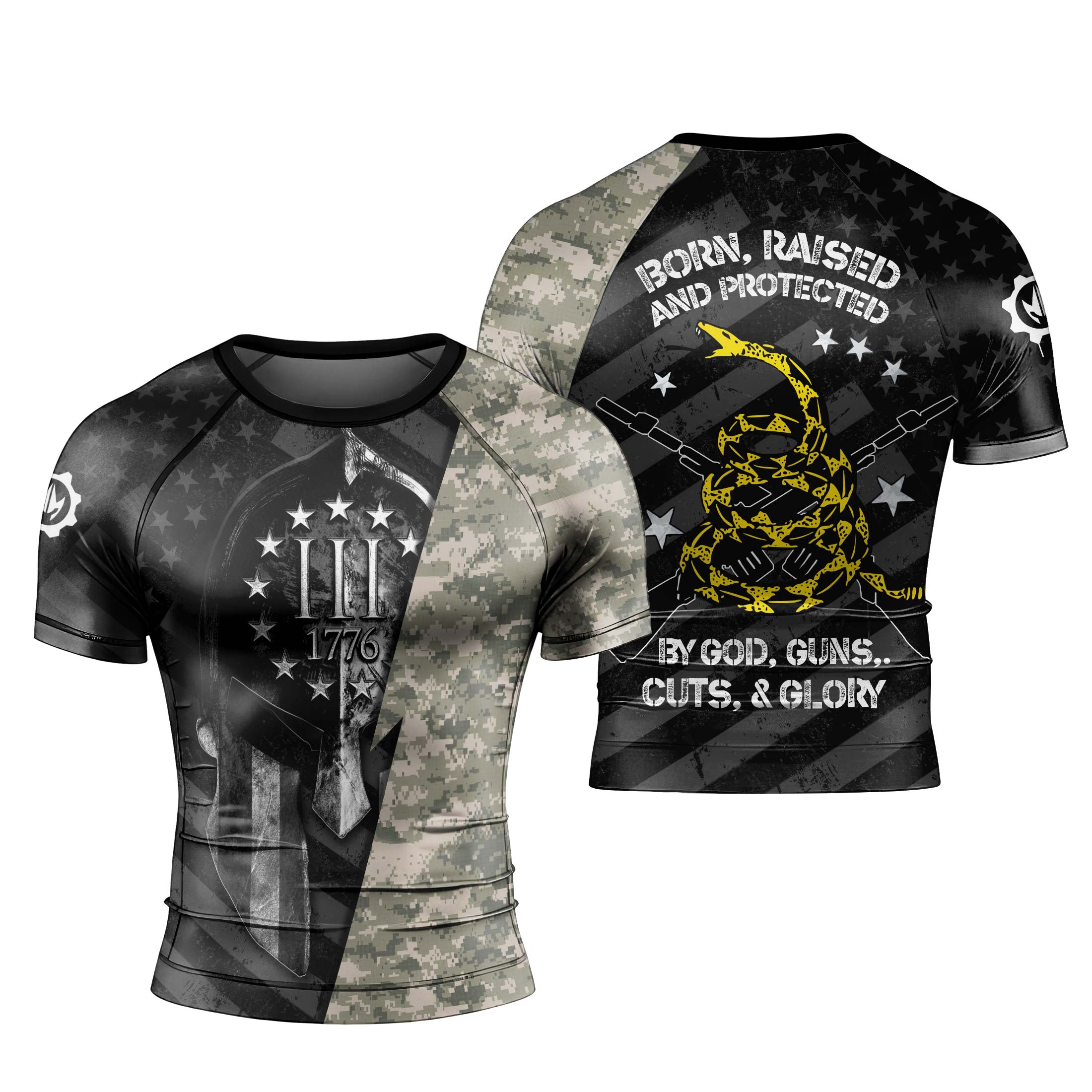 Spartan Army Men's Short Sleeve Rash Guard