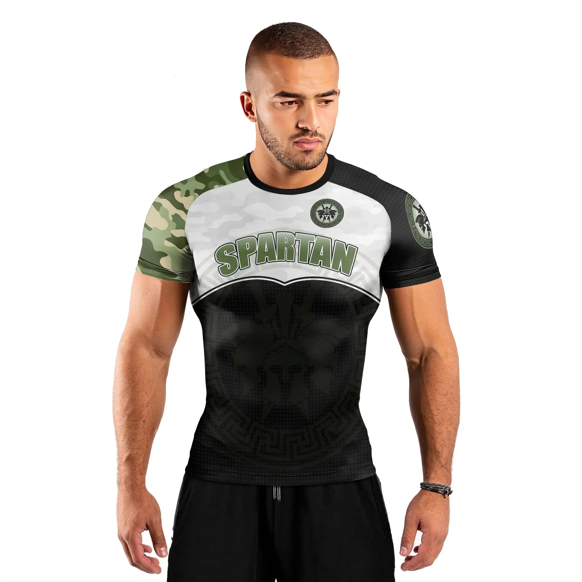Spartan Camouflage Men's Short Sleeve Rash Guard