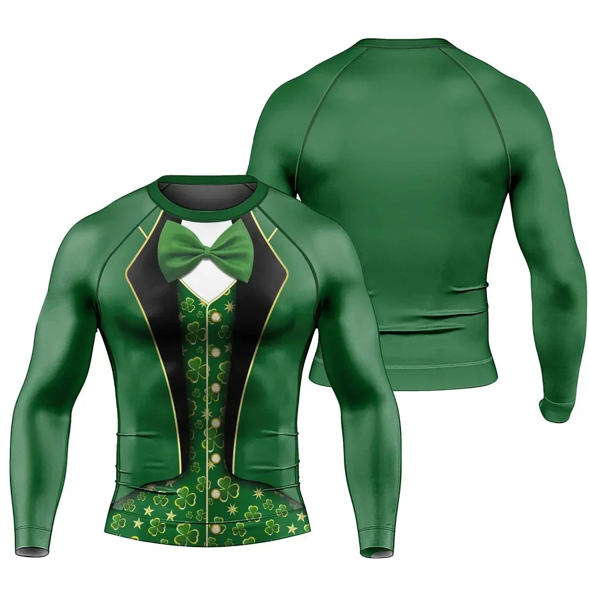 St. Patrick's Day Cosplay Men's Long Sleeve Rash Guard
