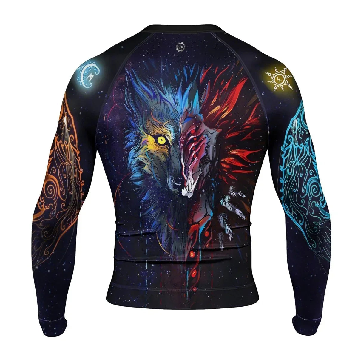 Sun and Moon Wolf Entities Men's Long Sleeve Rash Guard