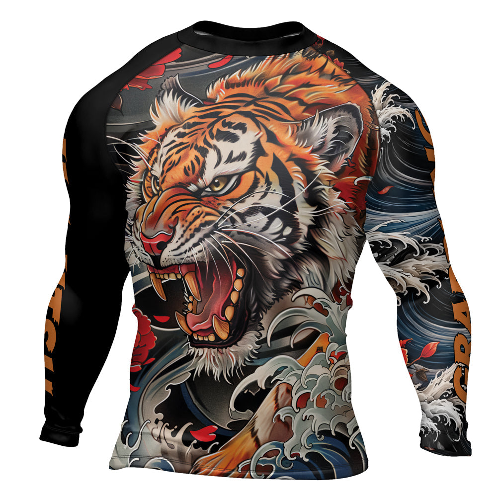 Rashninja Roaring Tiger Jungle Men's Long Sleeve Rash Guard