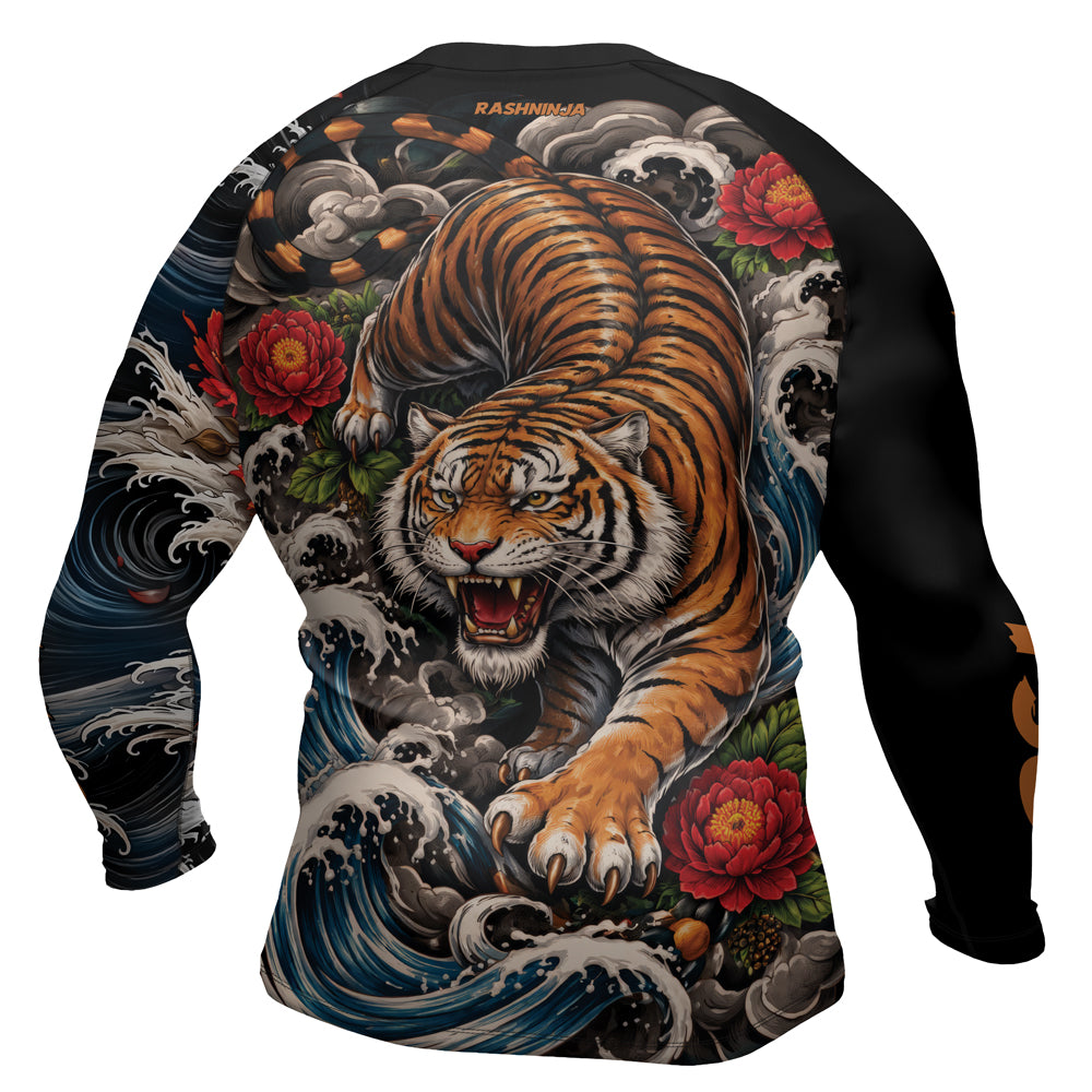 Rashninja Roaring Tiger Jungle Men's Long Sleeve Rash Guard