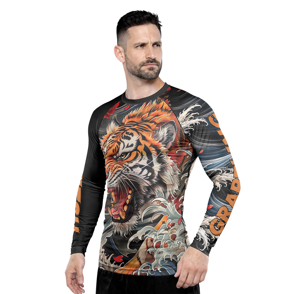 Rashninja Roaring Tiger Jungle Men's Long Sleeve Rash Guard