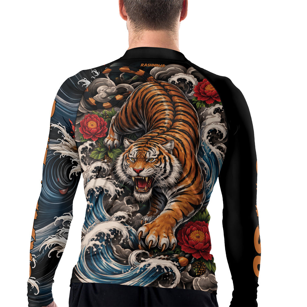 Rashninja Roaring Tiger Jungle Men's Long Sleeve Rash Guard