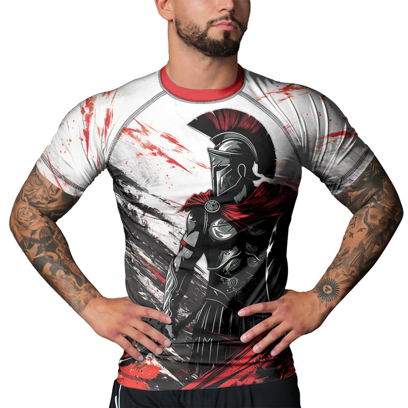 Rashninja Spartan Battle Worn Men's Short Sleeve Rash Guard