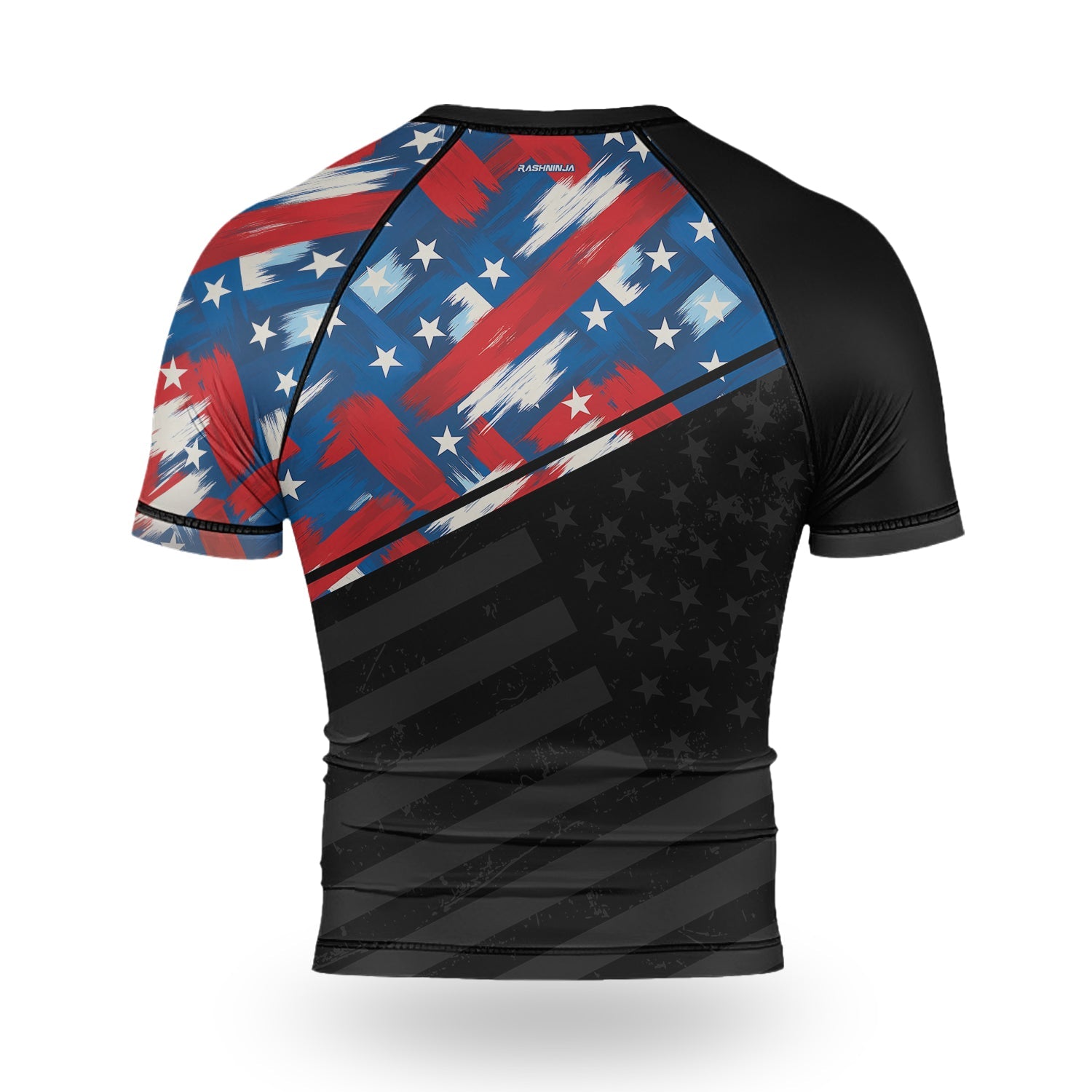 Rashninja Patriotic Flag Pattern Men's Short Sleeve Rash Guard