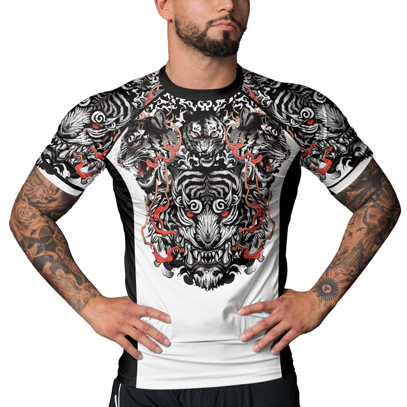 Rashninja Roaring Tiger Men's Short Sleeve Rash Guard