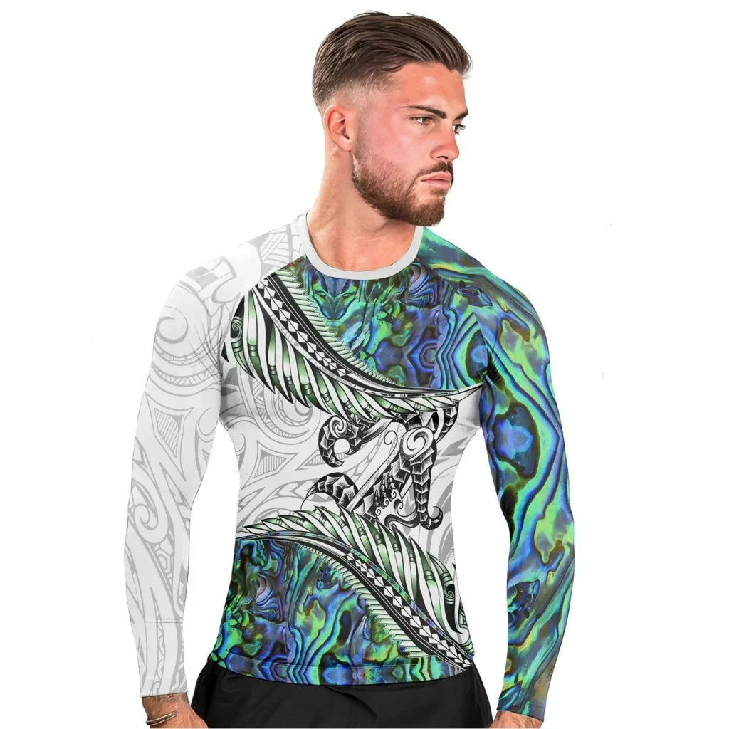 Tribal Maori Tattoo Men's Long Sleeve Rash Guard