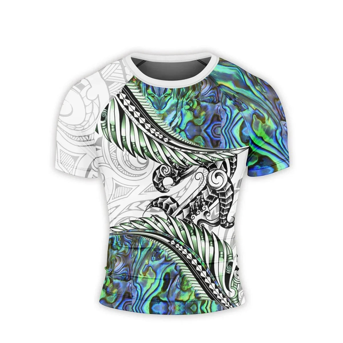 Tribal Maori Tattoo Men's Short Sleeve Rash Guard