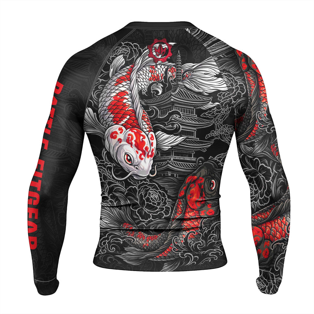 Twin Koi Fish Men's Long Sleeve Rash Guard