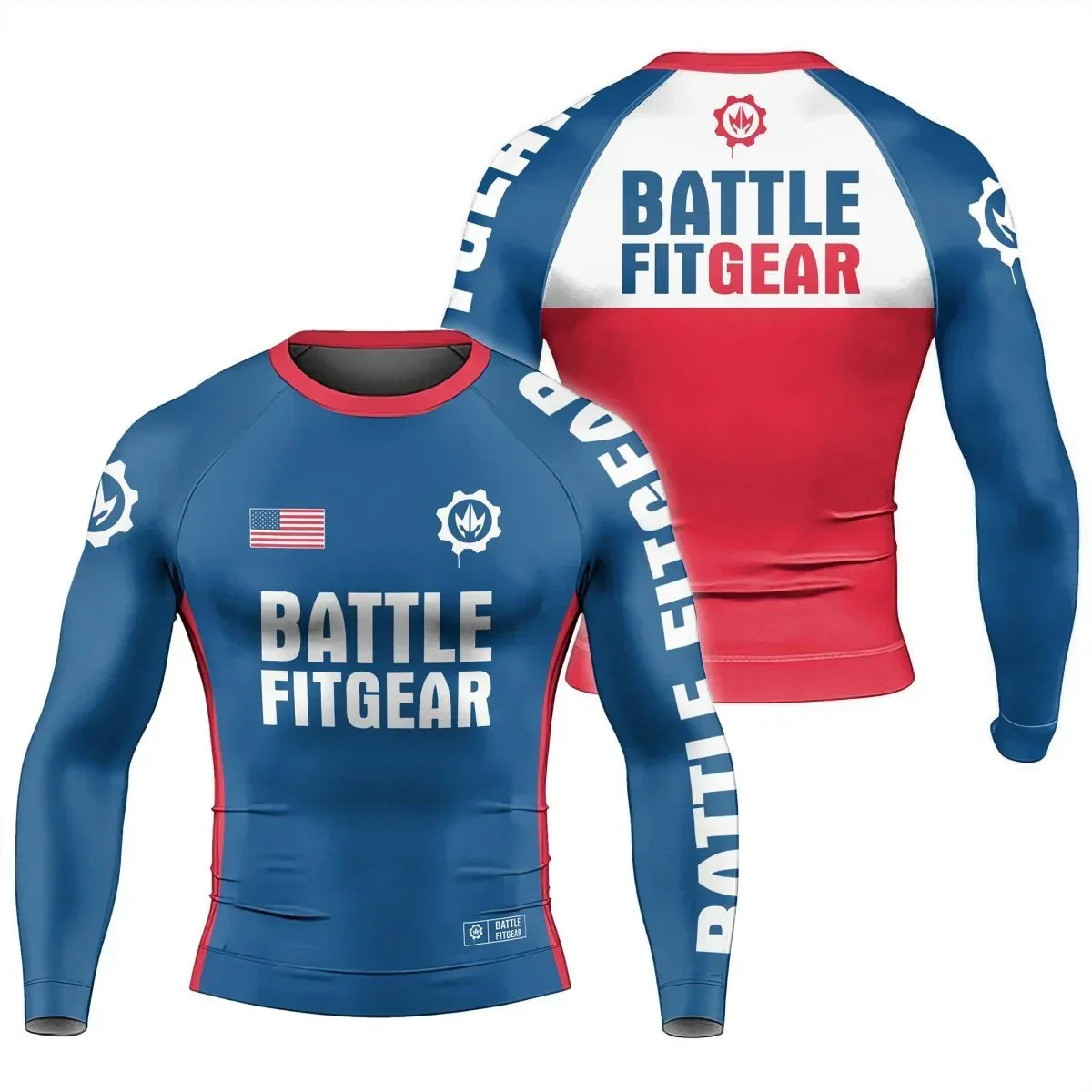 USA Flag Men's Long Sleeve Rash Guard