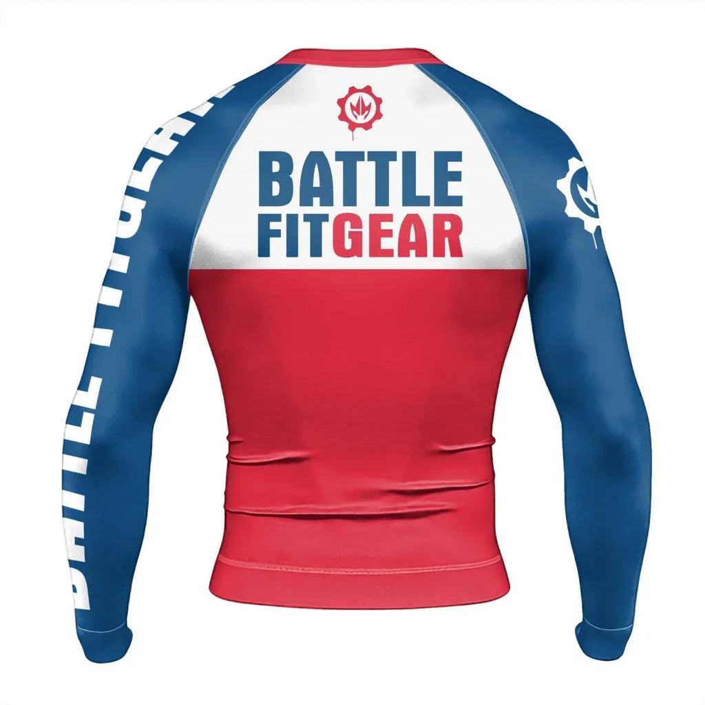 USA Flag Men's Long Sleeve Rash Guard