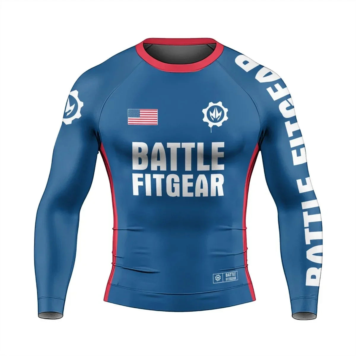 USA Flag Men's Long Sleeve Rash Guard
