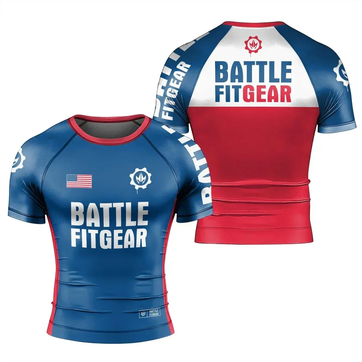 USA Flag Men's Short Sleeve Rash Guard