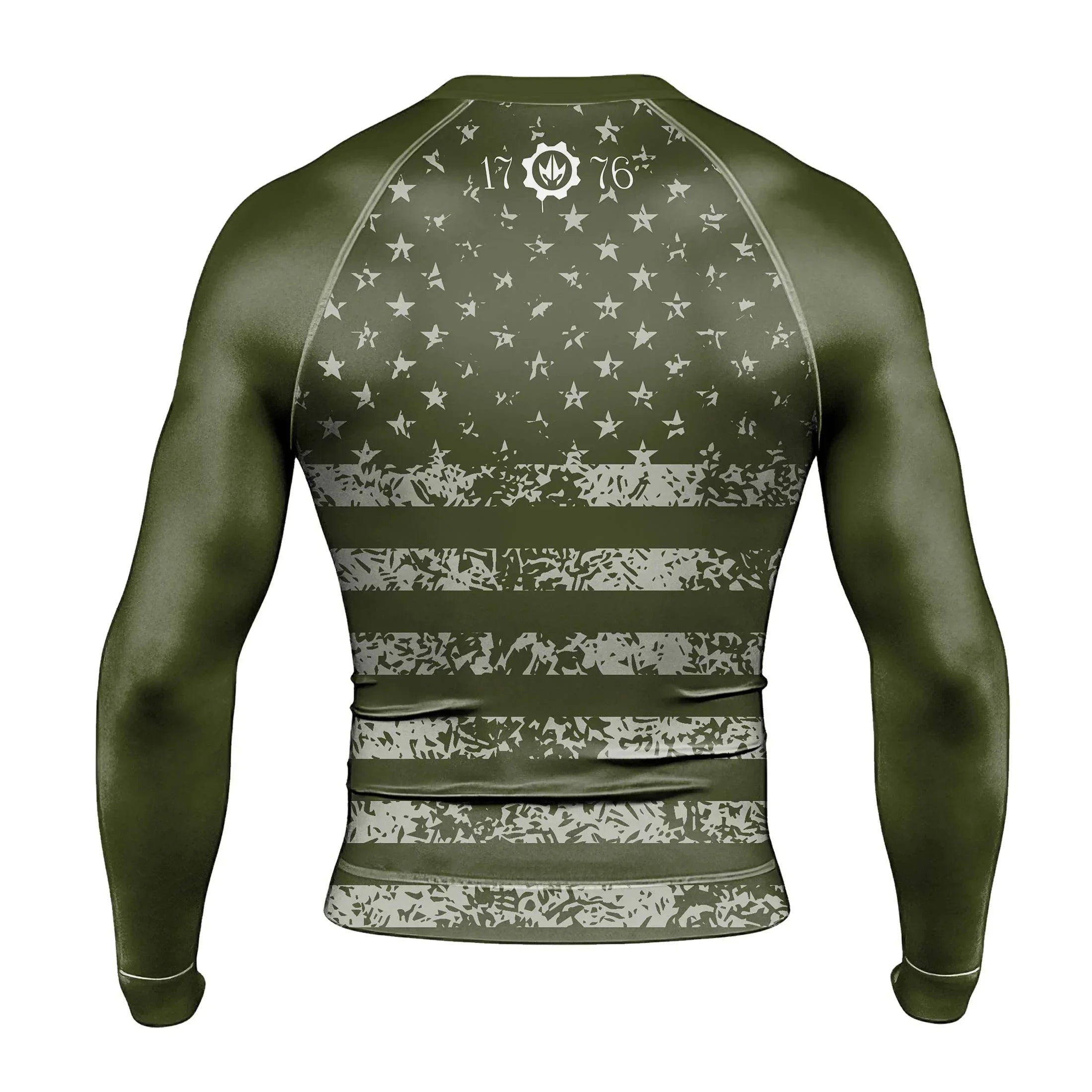 USA Flag Veteran Men's Long Sleeve Rash Guard