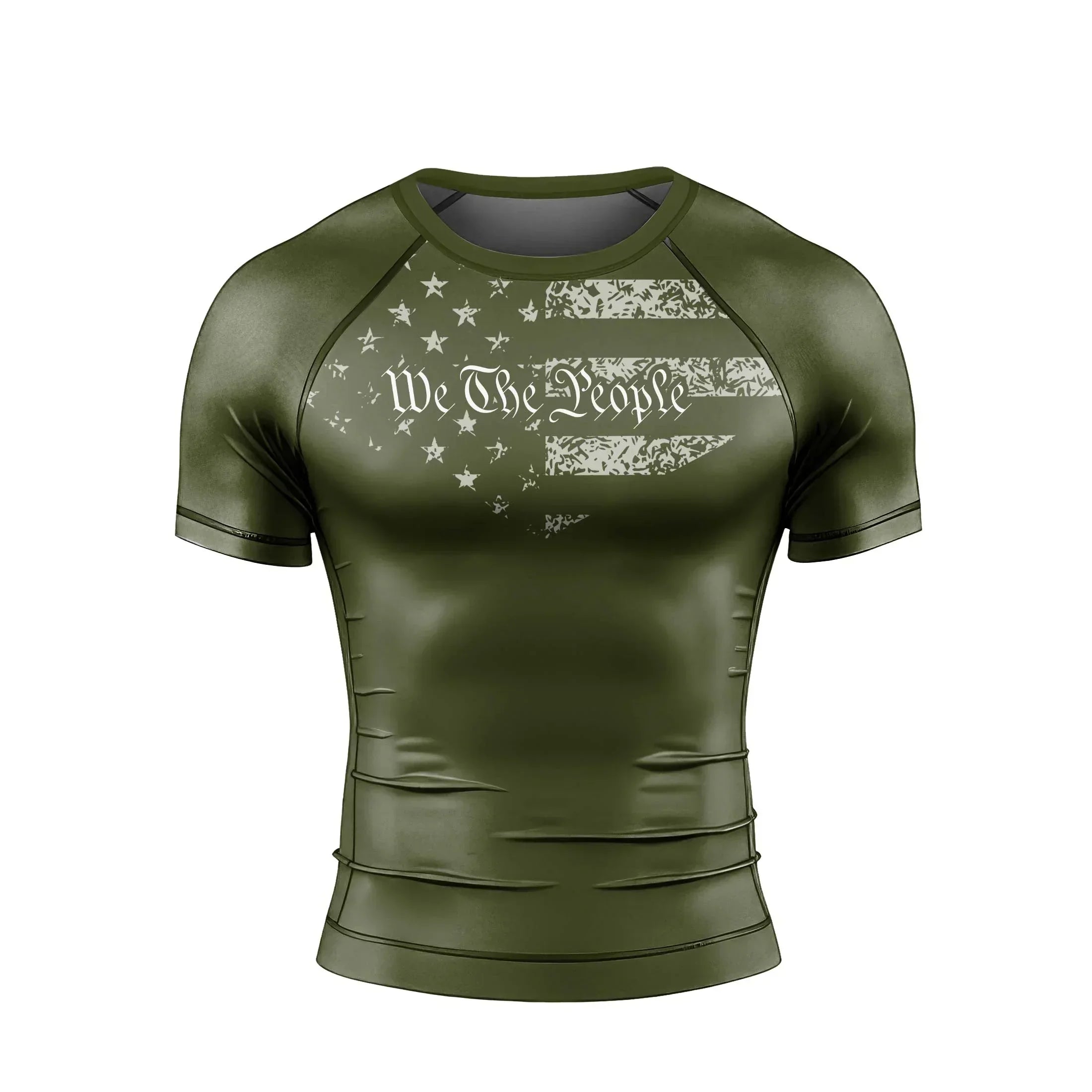 USA Flag Veteran Men's Short Sleeve Rash Guard