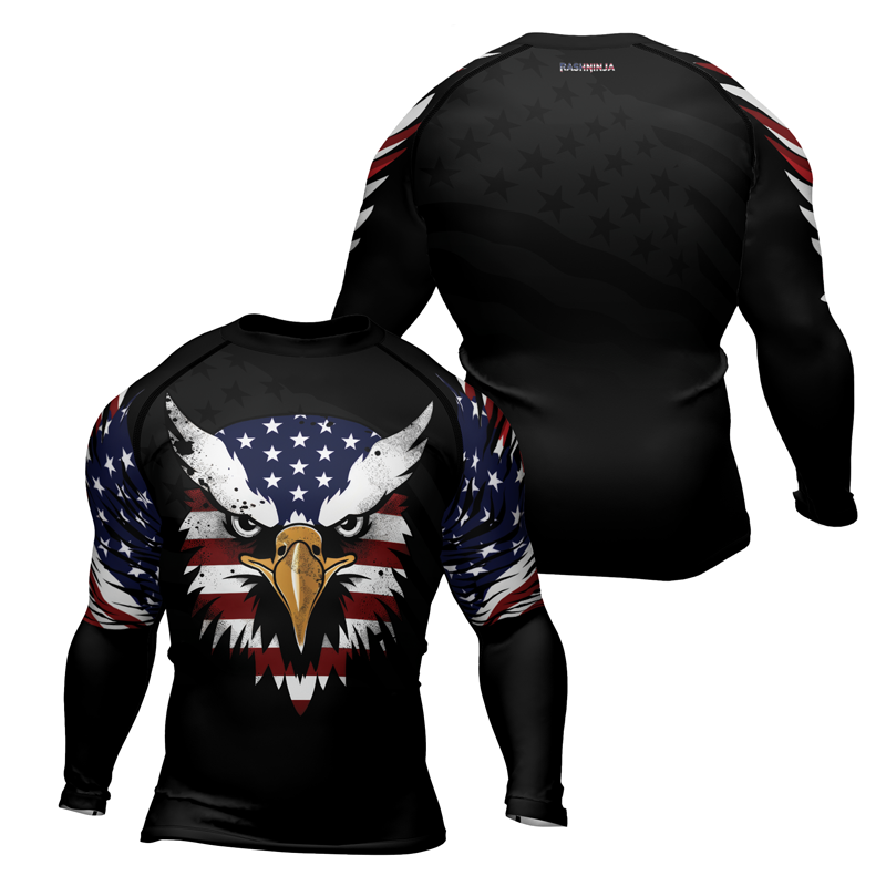 Rashninja American Eagle Head Men's Long Sleeve Rash Guard