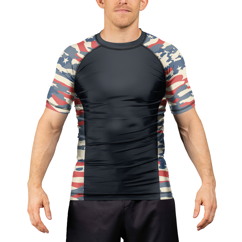 Rashninja American Camouflage Men's Short Sleeve Rash Guard