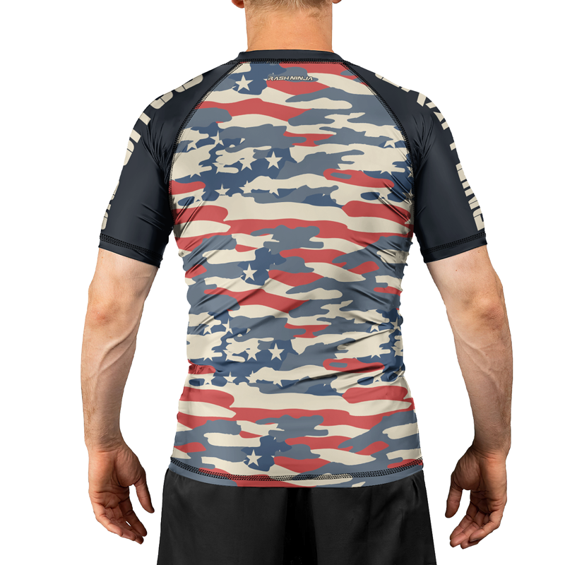 Rashninja American Camouflage Men's Short Sleeve Rash Guard